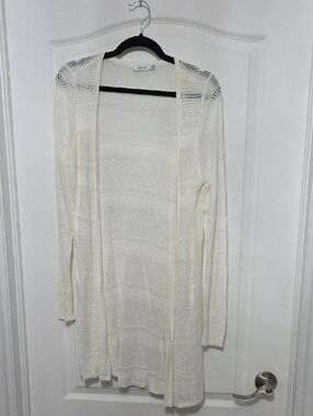 Ricki's Cream Open-Knit Long Cardigan